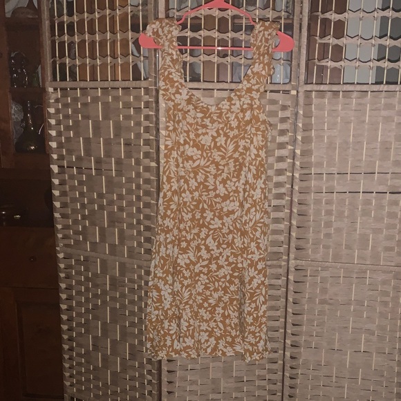 Old Navy Mustard and White Floral Midi Dress - Picture 1 of 3